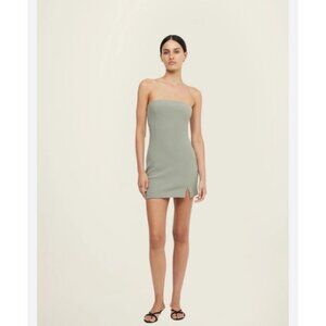 Bec & Bridge Dress Karina Strapless Mini in Sage Green